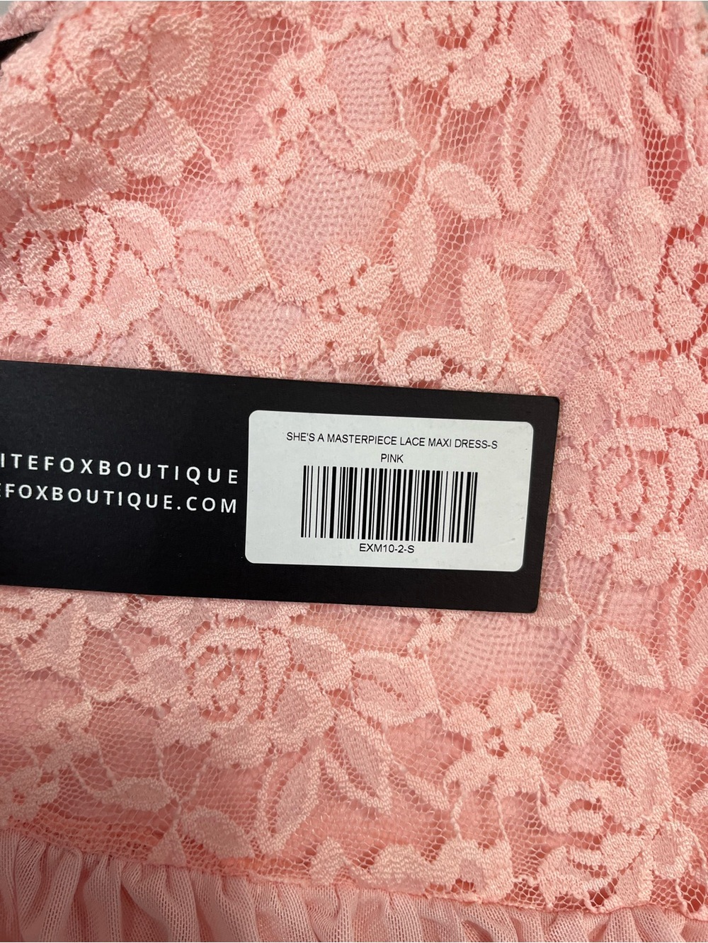 NWT White Fox Boutique She's A Masterpiece Lace Maxi Dress Pink Size Small - Picture 9 of 13